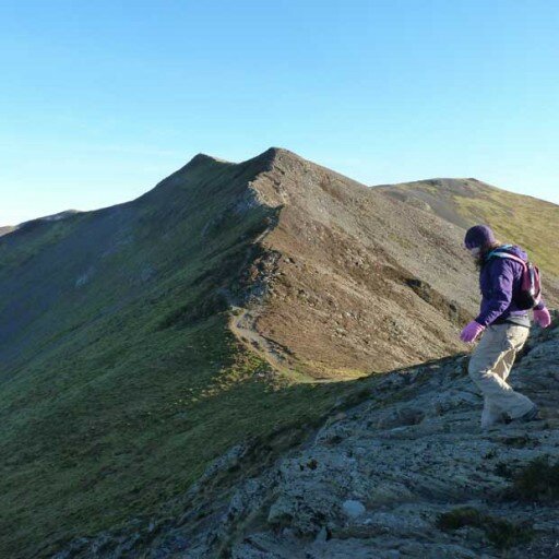 On the Whiteside ridge walking towards Hopegill Head