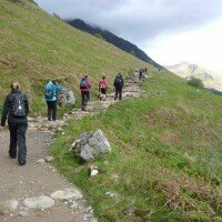 Climbing the tourist track towards Ben Nevis