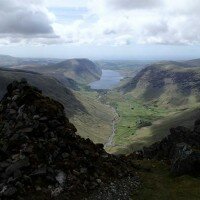 The view down Wasdale to Wastwater from the Westmorland Cairn