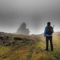 Looking through the mist to the Howitzer