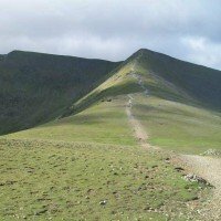 Looking back to Helvellyn from the ridge towards White Side