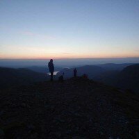 The sun rising from Dollywagon Pike