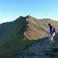 On the Whiteside ridge walking towards Hopegill Head