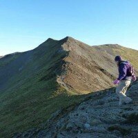 On the Whiteside ridge walking towards Hopegill Head
