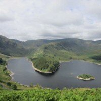 Across Haweswater to High Street from the path up Selside Pike