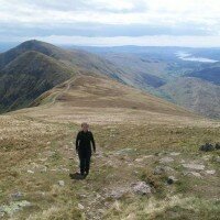 Climbing towards Thornthwaite Crag with Froswick behind