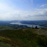 On the summit of Wansfell Pike looking towards Windermere