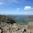 The view down to Wastwater from the path to Scafell Pike