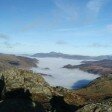 Borrowdale under mist from Glaramara