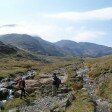 Scafell Pike and Great End from below Sty Head