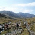 Scafell Pike and Great End from below Sty Head