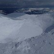 A frozen Red Tarn from the summit of Helvellyn
