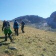 Climbing towards Lingmell with Scafell Pike beyond