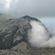 Mist over Scafell Buttress from Scafell Pike